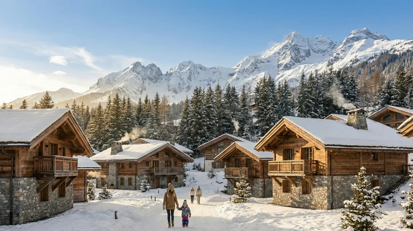 Luxury houses in the mountains with scenic view